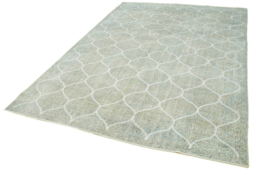 Geometric Carpet Gri Geometrik Pamuk Yün El Dokuma Halısı 200x310 Agacan