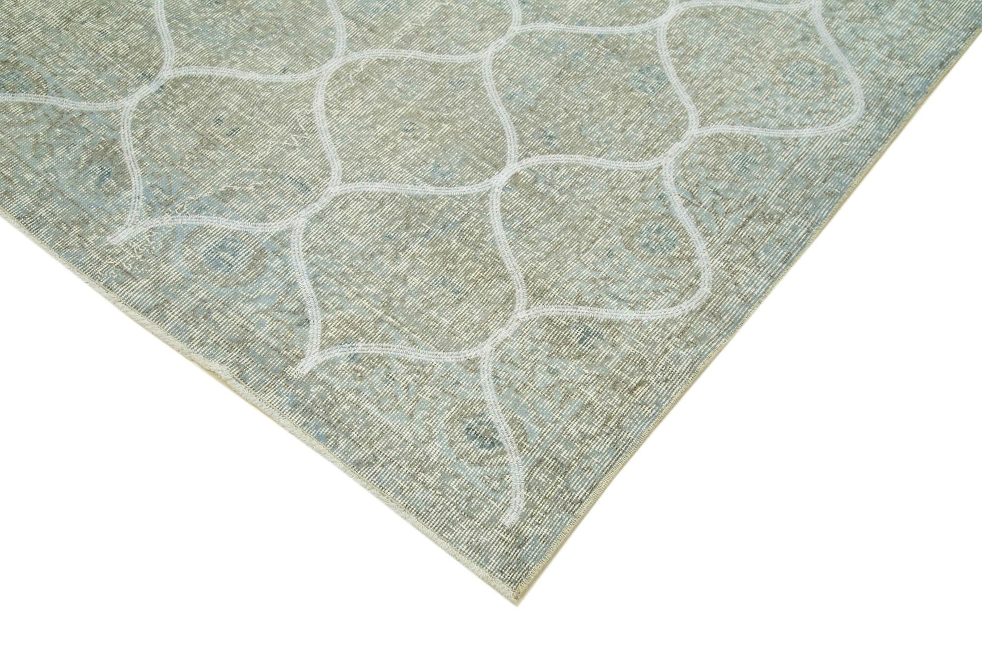 Geometric Carpet Gri Geometrik Pamuk Yün El Dokuma Halısı 200x310 Agacan
