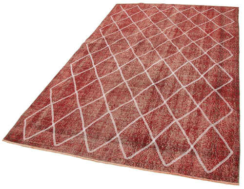 Geometric Carpet Kırmızı Geometrik Pamuk Yün El Dokuma Halısı 159x272 Agacan
