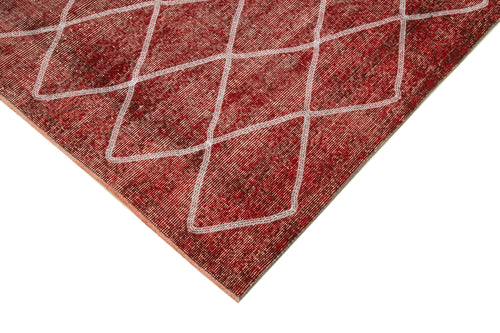 Geometric Carpet Kırmızı Geometrik Pamuk Yün El Dokuma Halısı 159x272 Agacan