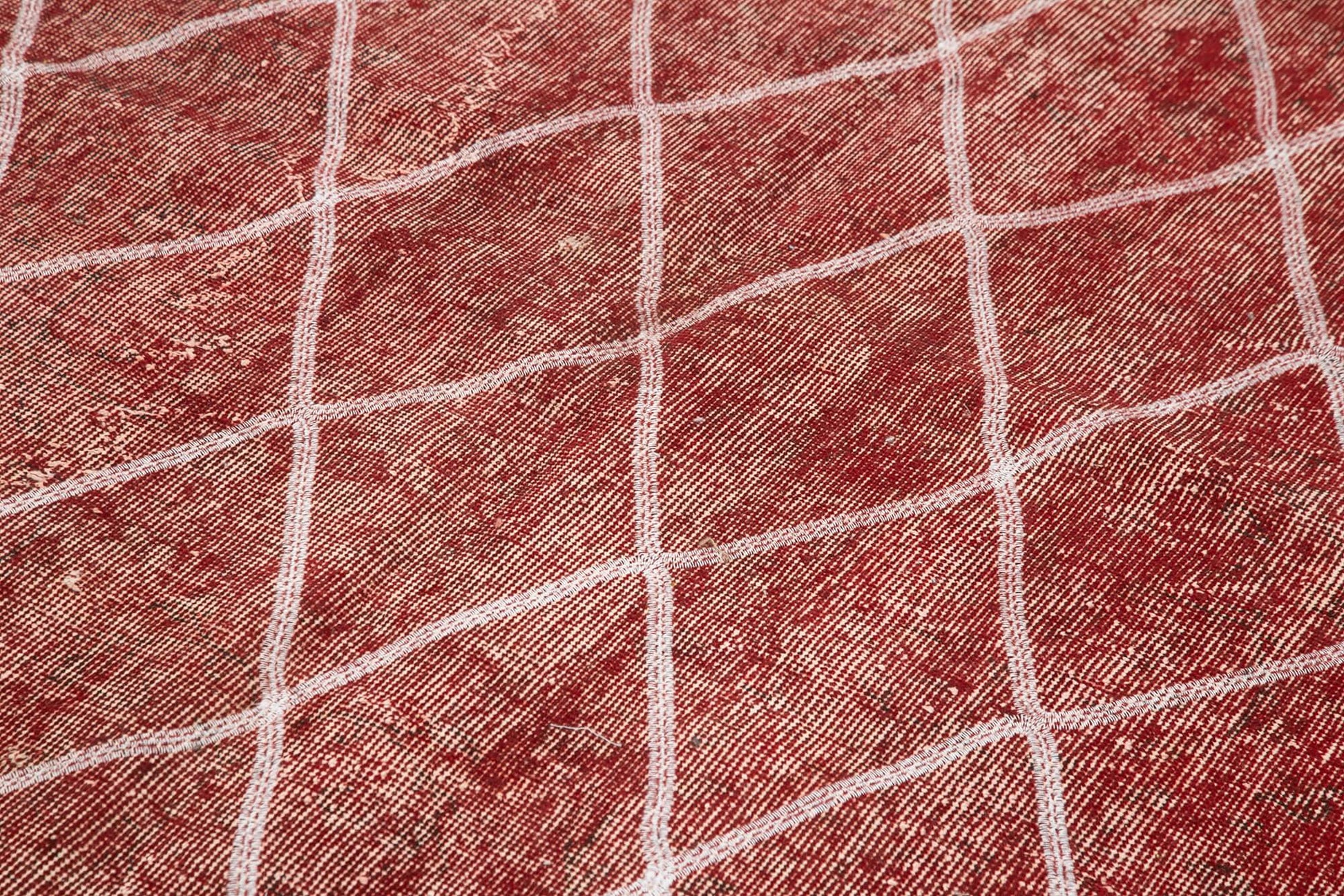 Geometric Carpet Kırmızı Geometrik Pamuk Yün El Dokuma Halısı 159x272 Agacan