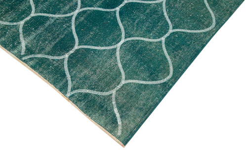 Geometric Carpet Turkuaz Geometrik Pamuk Yün El Dokuma Halısı 195x302 Agacan