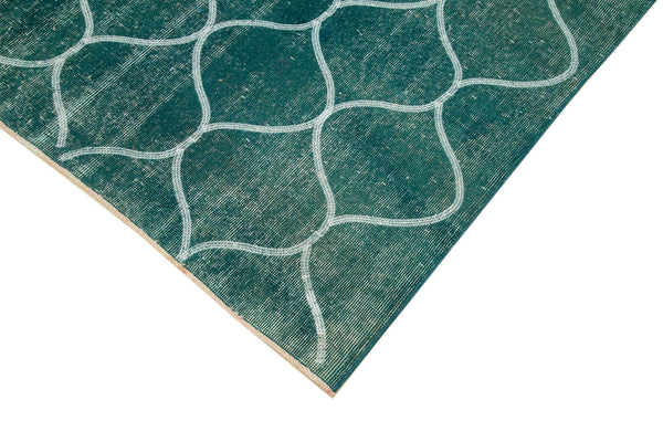 Geometric Carpet Turkuaz Geometrik Pamuk Yün El Dokuma Halısı 195x302 Agacan
