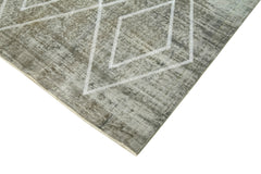 Geometric Carpet Gri Geometrik Pamuk Yün El Dokuma Halısı 158x256 Agacan