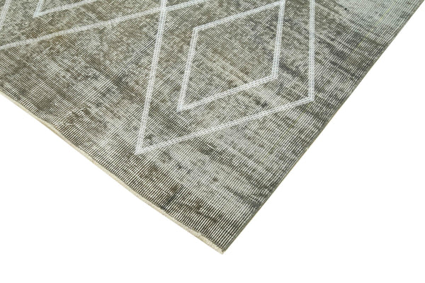 Geometric Carpet Gri Geometrik Pamuk Yün El Dokuma Halısı 158x256 Agacan