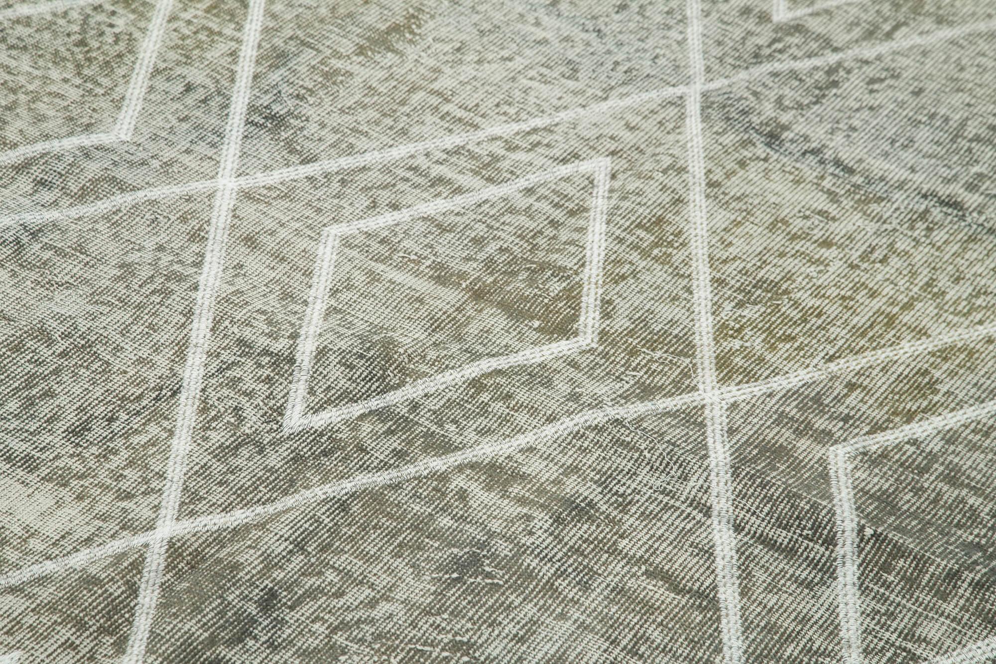 Geometric Carpet Gri Geometrik Pamuk Yün El Dokuma Halısı 158x256 Agacan