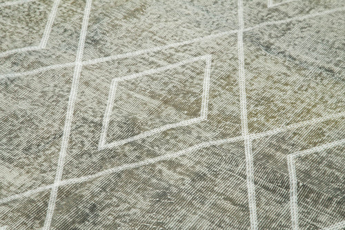 Geometric Carpet Gri Geometrik Pamuk Yün El Dokuma Halısı 158x256 Agacan