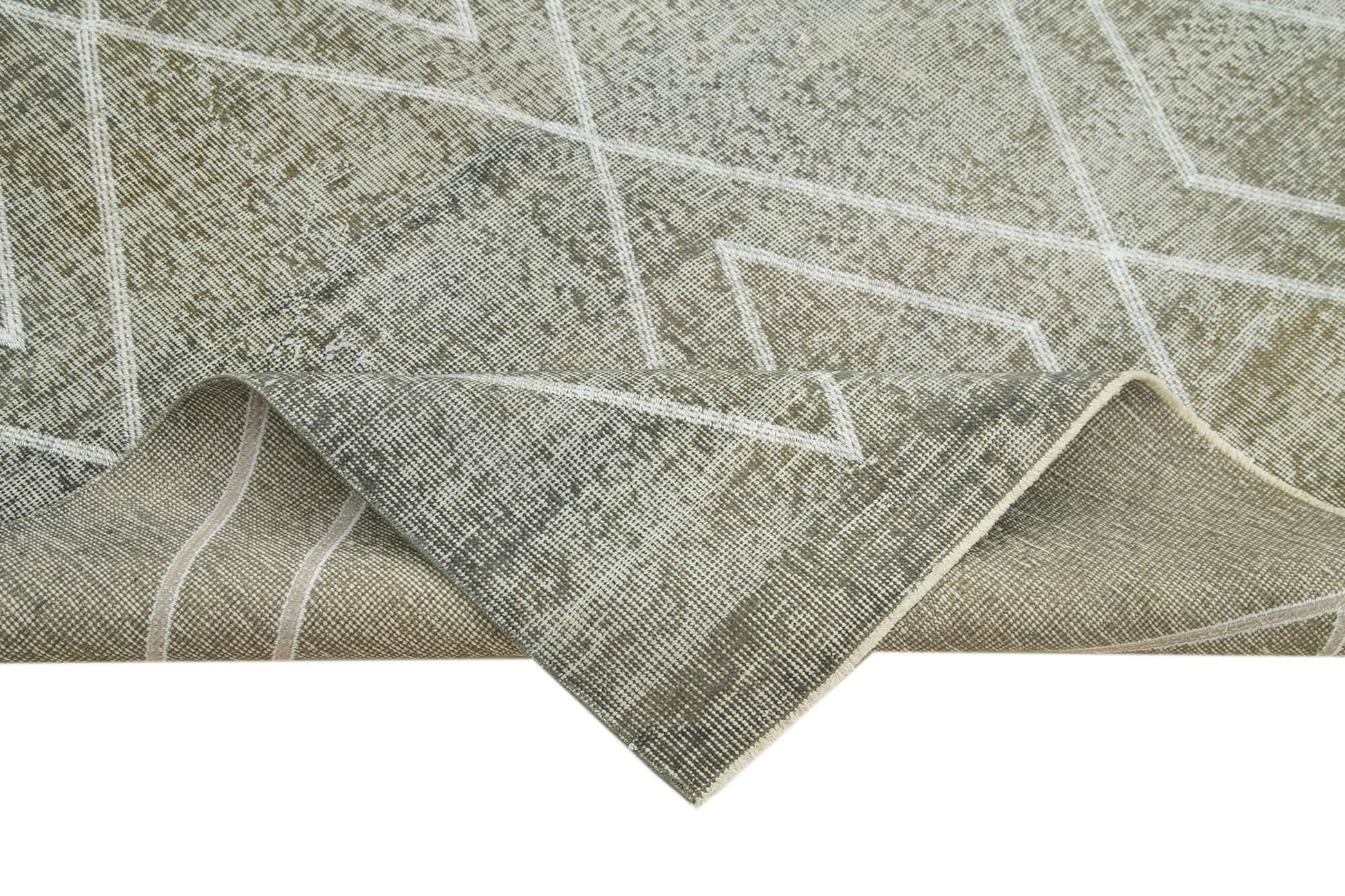 Geometric Carpet Gri Geometrik Pamuk Yün El Dokuma Halısı 158x256 Agacan