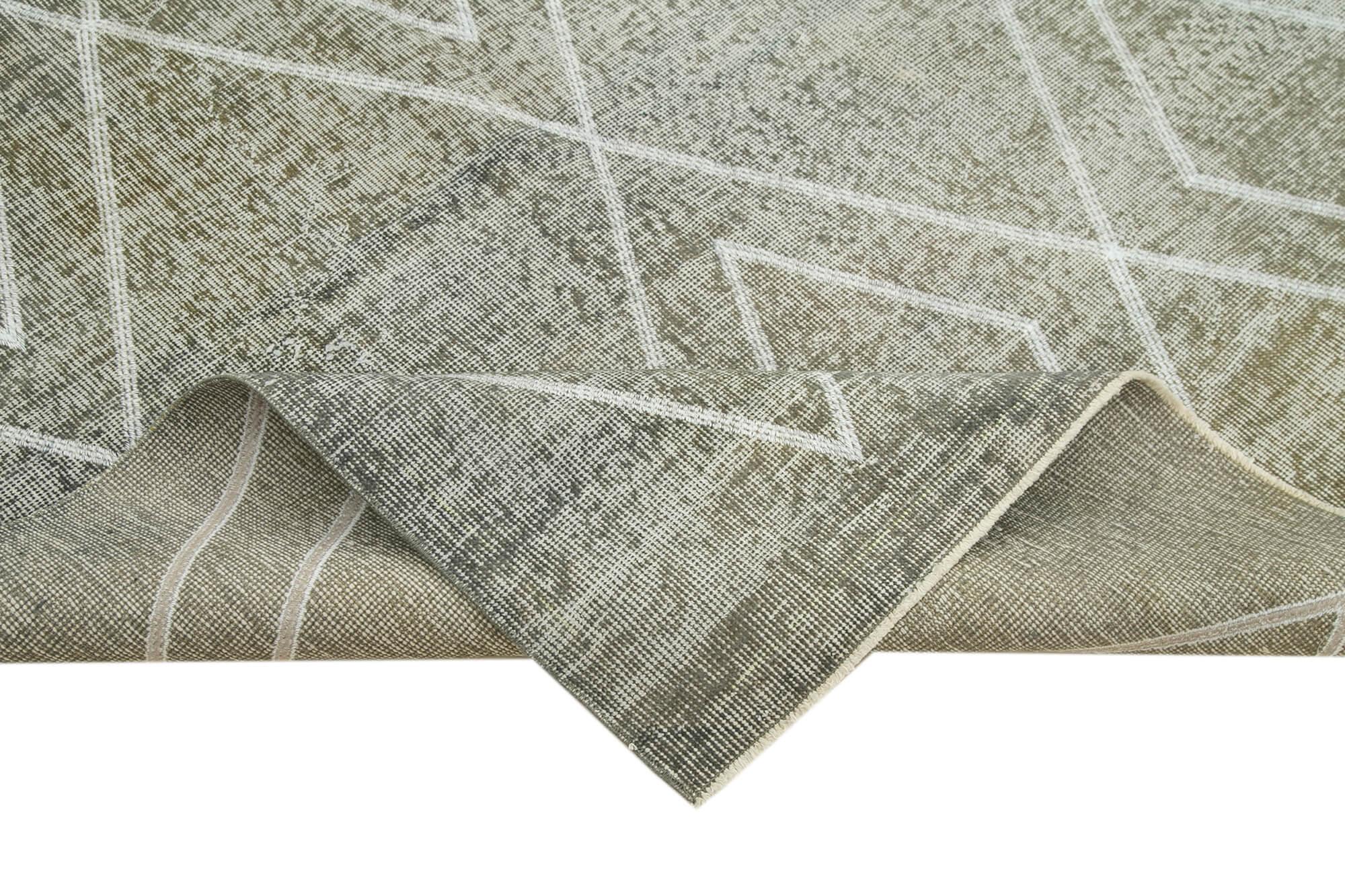 Geometric Carpet Gri Geometrik Pamuk Yün El Dokuma Halısı 158x256 Agacan
