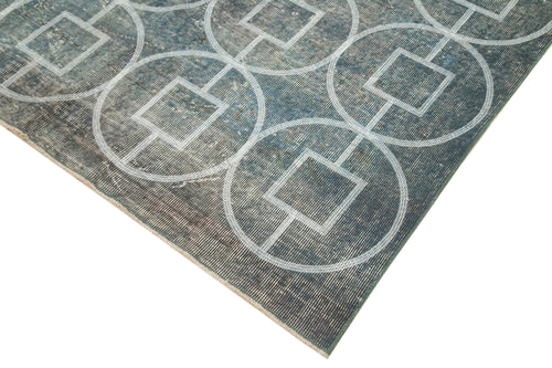 Geometric Carpet Mavi Geometrik Pamuk Yün El Dokuma Halısı 164x295 Agacan