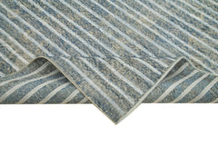 Geometric Carpet Gri Geometrik Pamuk Yün El Dokuma Halısı 170x277 Agacan