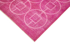 Geometric Carpet Pembe Geometrik Pamuk Yün El Dokuma Halısı 206x298 Agacan
