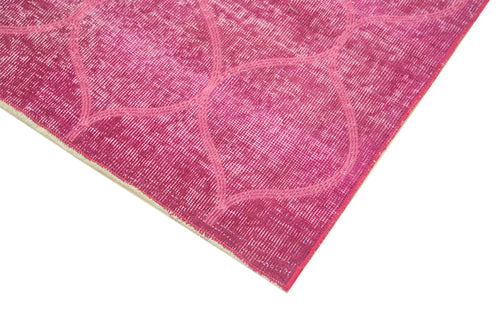 Geometric Carpet Pembe Geometrik Pamuk Yün El Dokuma Halısı 113x203 Agacan