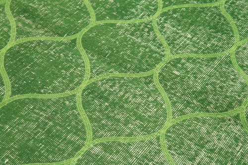 Geometric Carpet Yeşil Geometrik Pamuk Yün El Dokuma Halısı 118x191 Agacan