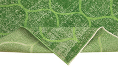 Geometric Carpet Yeşil Geometrik Pamuk Yün El Dokuma Halısı 118x191 Agacan