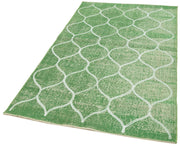 Geometric Carpet Yeşil Geometrik Pamuk Yün El Dokuma Halısı 117x193 Agacan