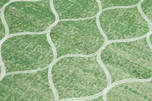 Geometric Carpet Yeşil Geometrik Pamuk Yün El Dokuma Halısı 117x193 Agacan