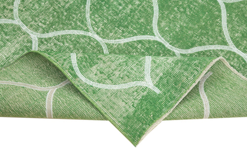 Geometric Carpet Yeşil Geometrik Pamuk Yün El Dokuma Halısı 117x193 Agacan