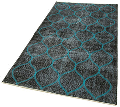 Geometric Carpet Siyah Geometrik Pamuk Yün El Dokuma Halısı 113x197 Agacan