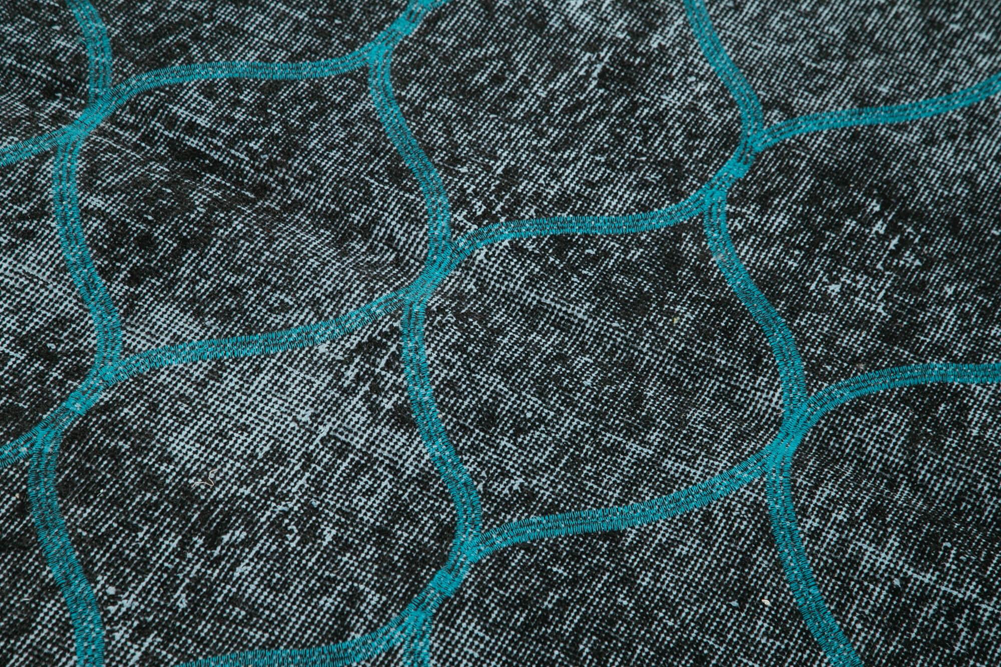 Geometric Carpet Siyah Geometrik Pamuk Yün El Dokuma Halısı 113x197 Agacan