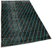 Geometric Carpet Siyah Geometrik Pamuk Yün El Dokuma Halısı 103x193 Agacan