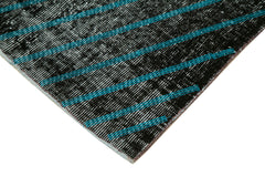 Geometric Carpet Siyah Geometrik Pamuk Yün El Dokuma Halısı 103x193 Agacan