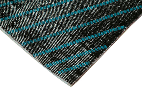 Geometric Carpet Siyah Geometrik Pamuk Yün El Dokuma Halısı 103x193 Agacan