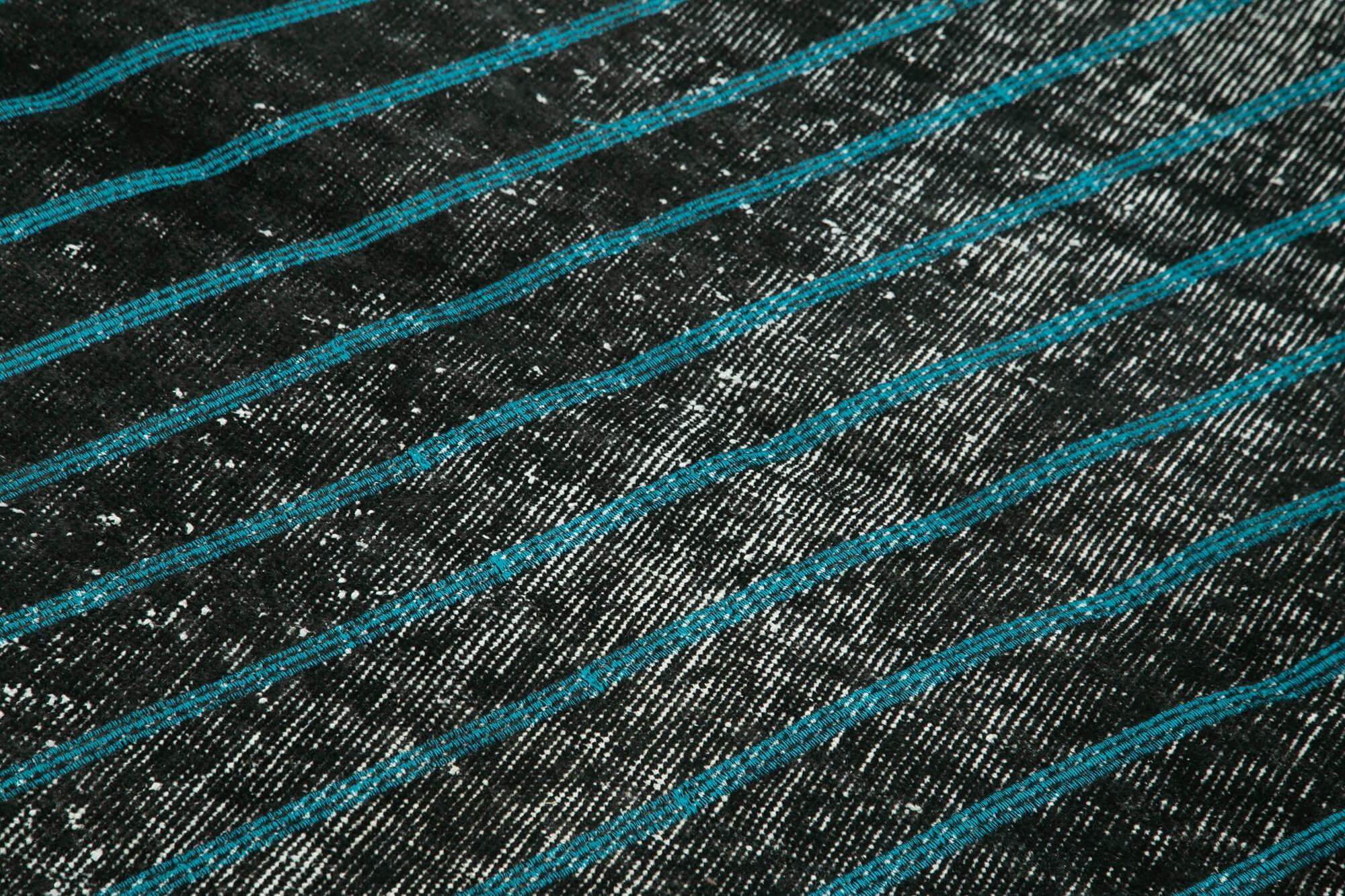 Geometric Carpet Siyah Geometrik Pamuk Yün El Dokuma Halısı 103x193 Agacan