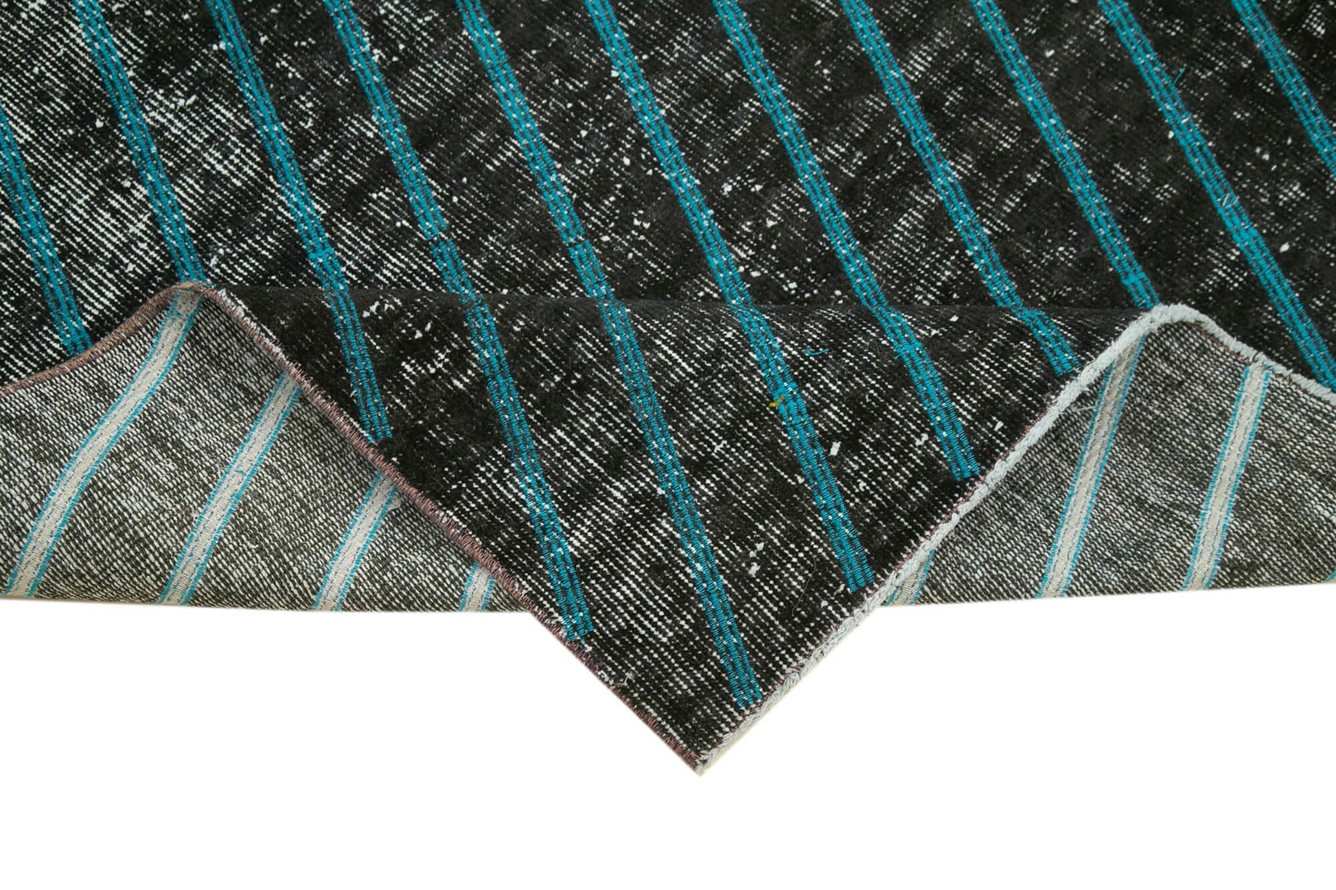 Geometric Carpet Siyah Geometrik Pamuk Yün El Dokuma Halısı 103x193 Agacan