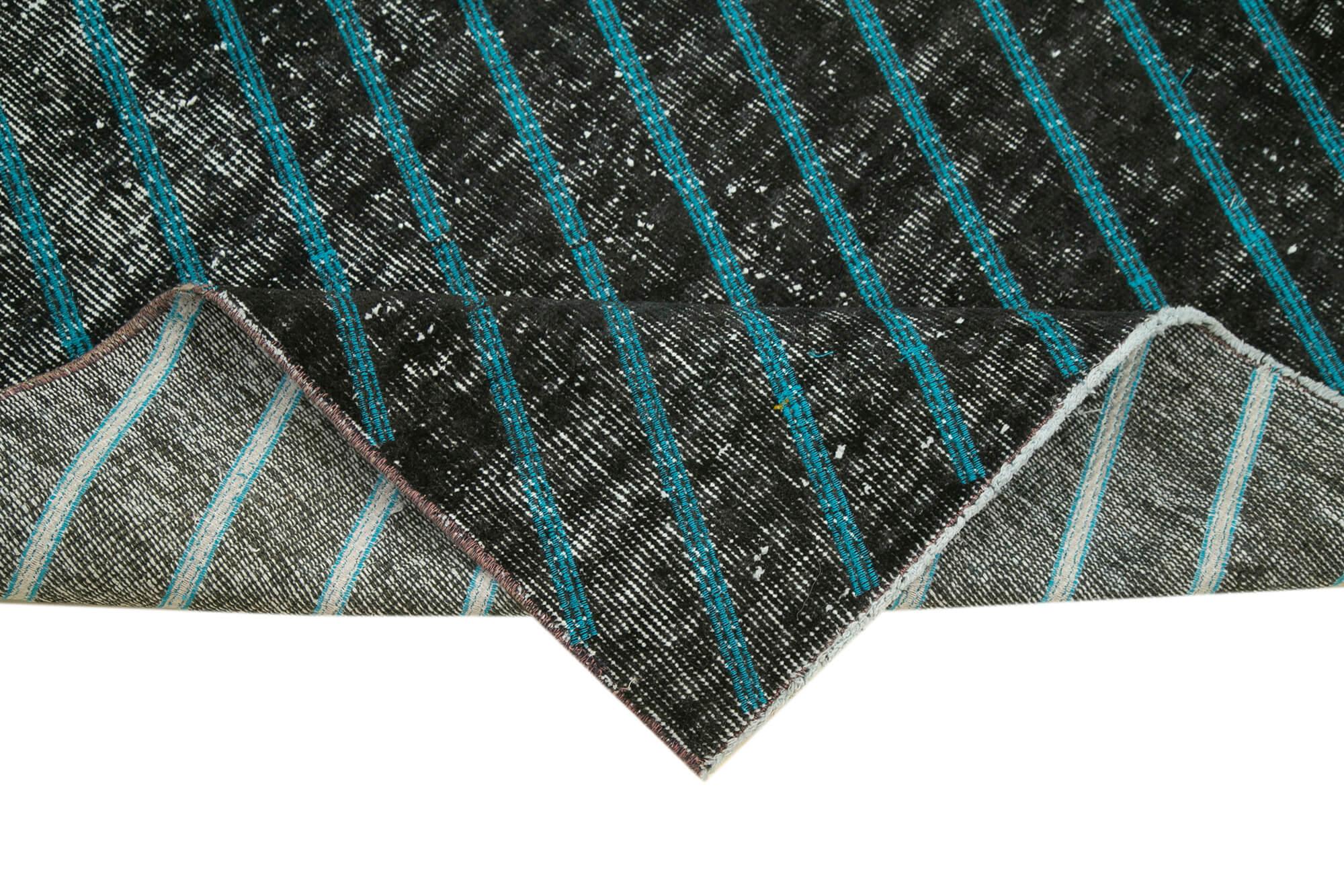 Geometric Carpet Siyah Geometrik Pamuk Yün El Dokuma Halısı 103x193 Agacan