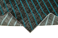 Geometric Carpet Siyah Geometrik Pamuk Yün El Dokuma Halısı 103x193 Agacan