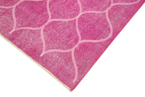 Geometric Carpet Pembe Geometrik Pamuk Yün El Dokuma Halısı 112x194 Agacan