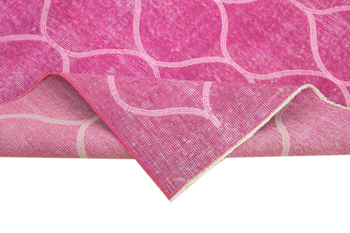 Geometric Carpet Pembe Geometrik Pamuk Yün El Dokuma Halısı 112x194 Agacan