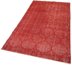 Geometric Carpet Kırmızı Geometrik Pamuk Yün El Dokuma Halısı 111x203 Agacan