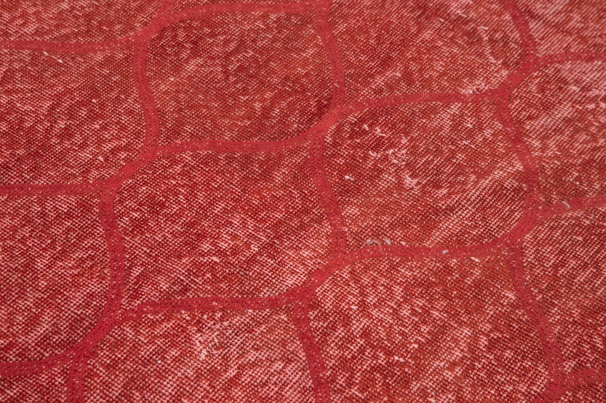 Geometric Carpet Kırmızı Geometrik Pamuk Yün El Dokuma Halısı 111x203 Agacan