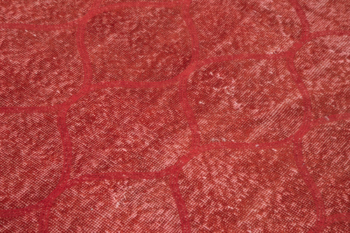 Geometric Carpet Kırmızı Geometrik Pamuk Yün El Dokuma Halısı 111x203 Agacan