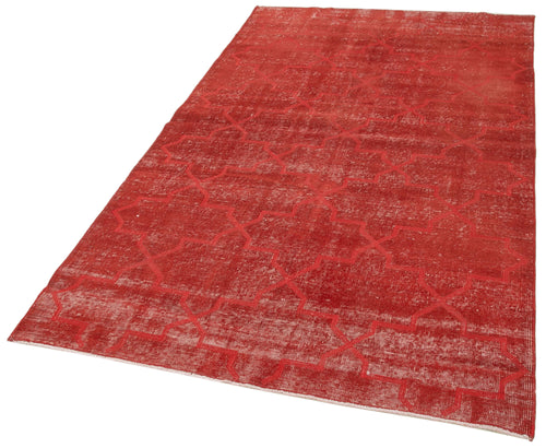 Geometric Carpet Kırmızı Geometrik Pamuk Yün El Dokuma Halısı 136x237 Agacan