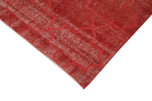 Geometric Carpet Kırmızı Geometrik Pamuk Yün El Dokuma Halısı 136x237 Agacan