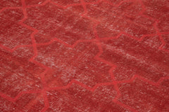 Geometric Carpet Kırmızı Geometrik Pamuk Yün El Dokuma Halısı 136x237 Agacan