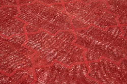 Geometric Carpet Kırmızı Geometrik Pamuk Yün El Dokuma Halısı 136x237 Agacan