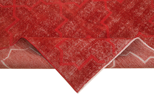 Geometric Carpet Kırmızı Geometrik Pamuk Yün El Dokuma Halısı 136x237 Agacan