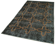 Geometric Carpet Siyah Geometrik Pamuk Yün El Dokuma Halısı 130x224 Agacan
