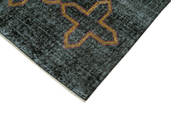 Geometric Carpet Siyah Geometrik Pamuk Yün El Dokuma Halısı 130x224 Agacan