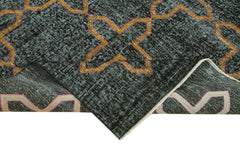 Geometric Carpet Siyah Geometrik Pamuk Yün El Dokuma Halısı 130x224 Agacan
