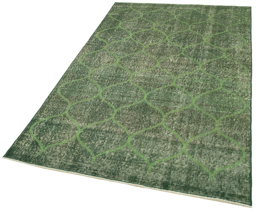 Geometric Carpet Yeşil Geometrik Pamuk Yün El Dokuma Halısı 128x216 Agacan