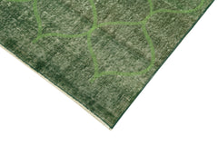 Geometric Carpet Yeşil Geometrik Pamuk Yün El Dokuma Halısı 128x216 Agacan