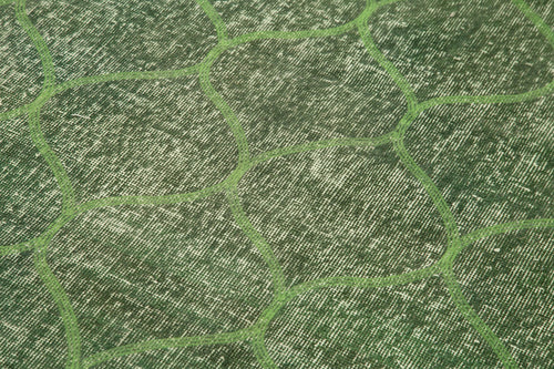 Geometric Carpet Yeşil Geometrik Pamuk Yün El Dokuma Halısı 128x216 Agacan