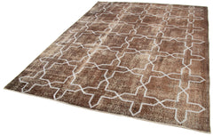 Geometric Carpet Kahverengi Geometrik Pamuk Yün El Dokuma Halısı 205x282 Agacan