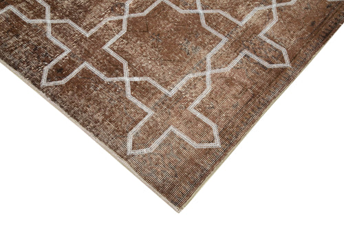 Geometric Carpet Kahverengi Geometrik Pamuk Yün El Dokuma Halısı 205x282 Agacan