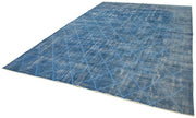 Geometric Carpet Mavi Geometrik Pamuk Yün El Dokuma Halısı 267x381 Agacan